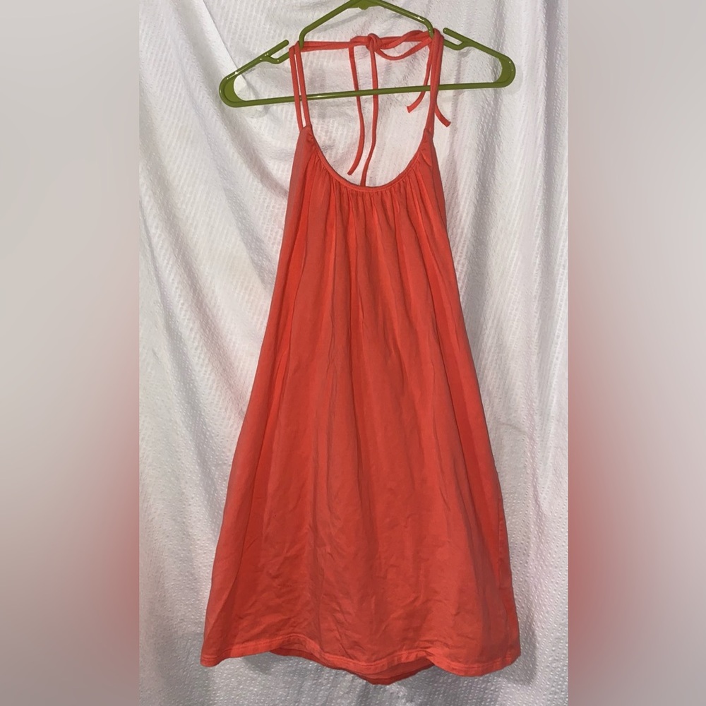 🔥Coral mini halter dress